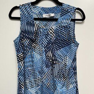 Blue and White Multicolor sleeveless blouse